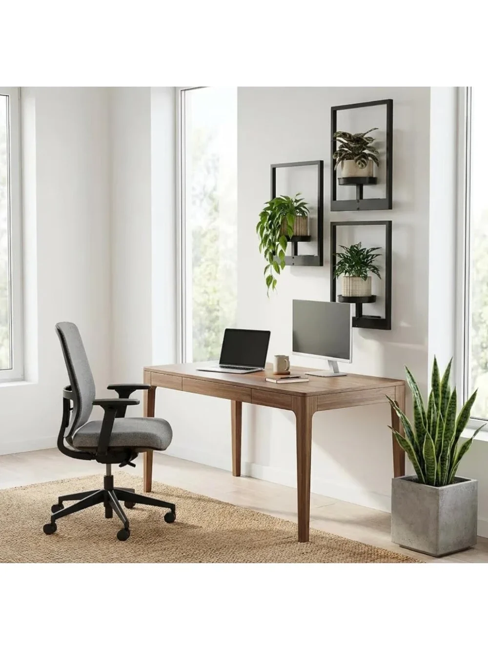 NWT 3Pack Gold Modern Metal Frame Wall Planters Hanging Plant Shelves Stand